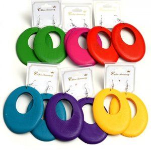 Wood Cutout Earrings - TWO PAIR LISTING